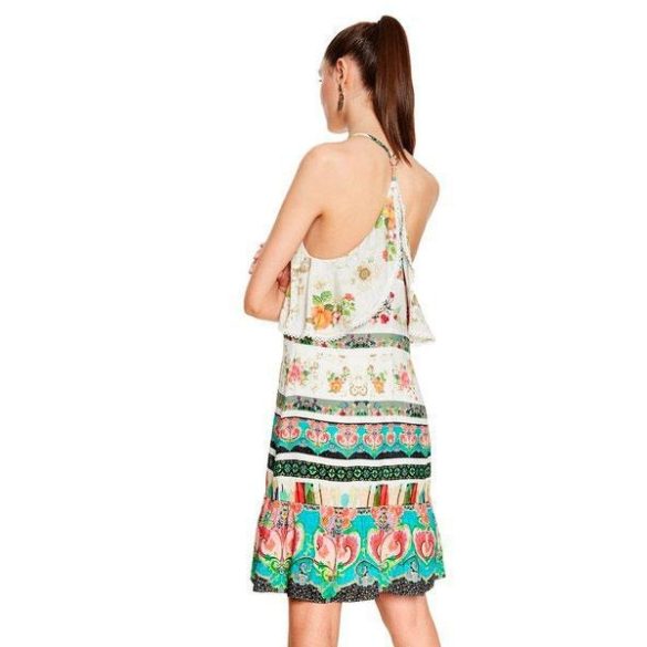 Desigual krémfehér színes virágos nyári női ruha Vest Kilian(38)