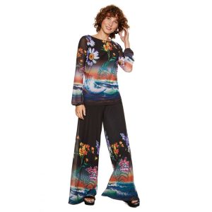 Desigual trapéz nadrág lenge virágos Pant Middelton(XS)