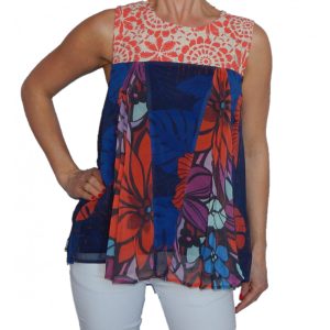 Desigual ujjatlan blúz Ts Blus Top Pleats (XS)